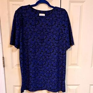 Kathie Lee Collection Blue Floral Top